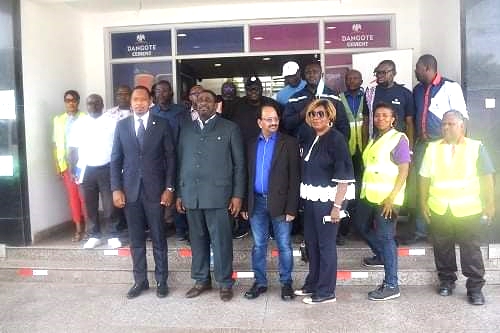 Group photograph - Douala City mayor and Dangote Cement cameroon top management